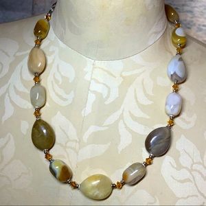 Chunky Polished Agate Crystal Gemstone Necklace